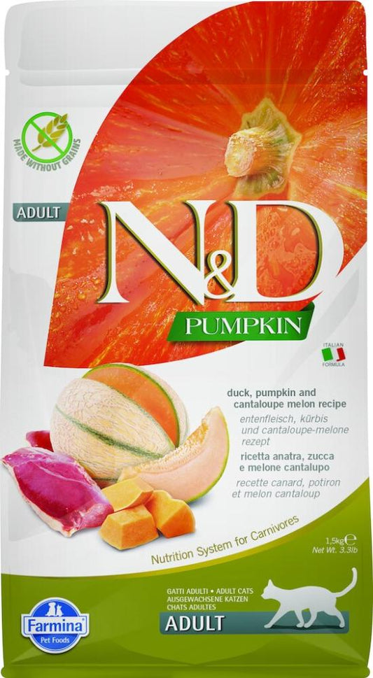 N&D Pumpkin - Feline Adult - Canard, Potiron & Melon Cantaloup