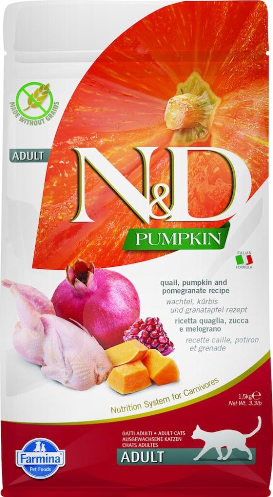 N&D Pumpkin - Feline Adult - Caille, Potiron & Grenade